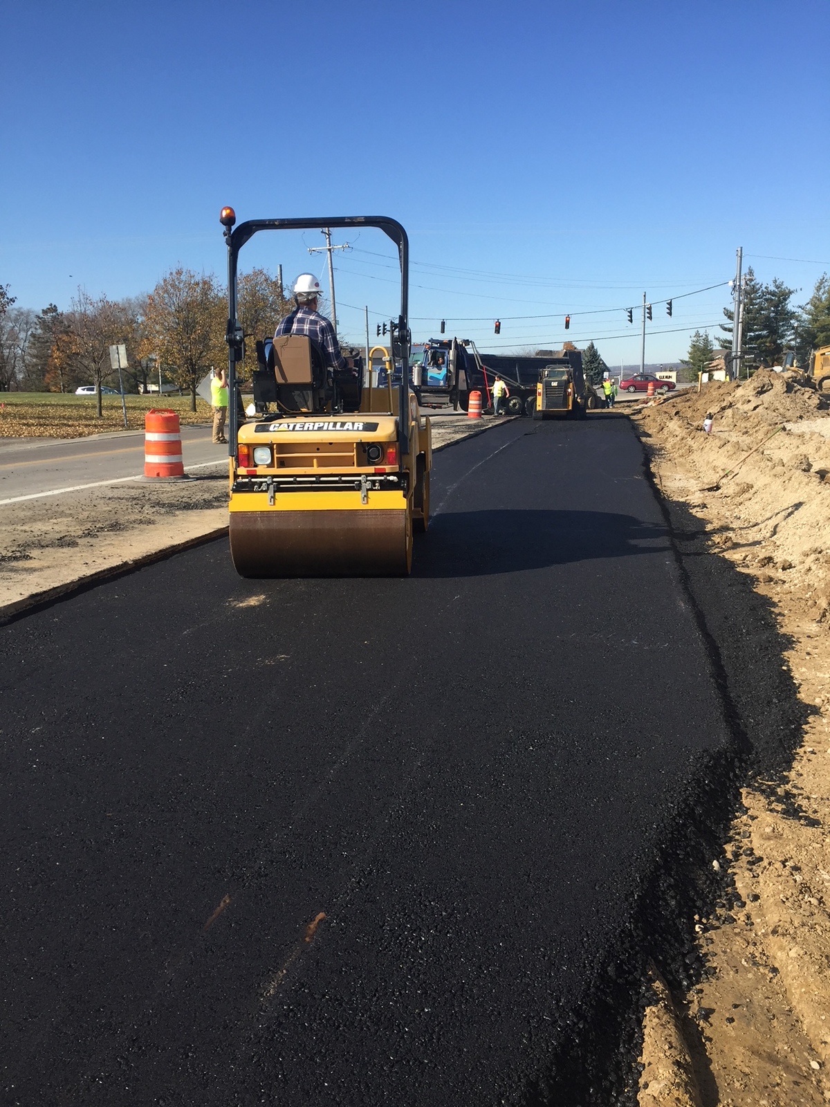 roller paving street